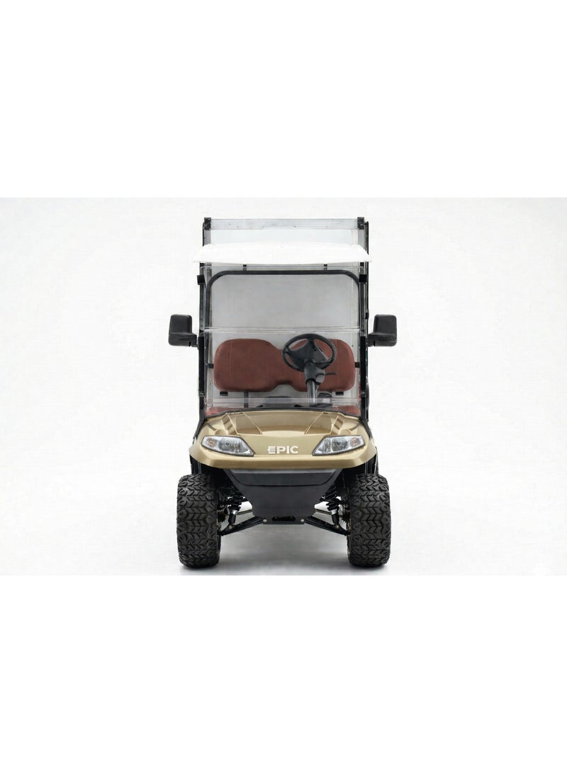 EPIC F&B/Room Service (Cooling Unit) 2-Seater Lifted Electric Golf Cart with Lithium Battery 150Ah & Standard Tires | Catering LSEV (Golden) - Image 2