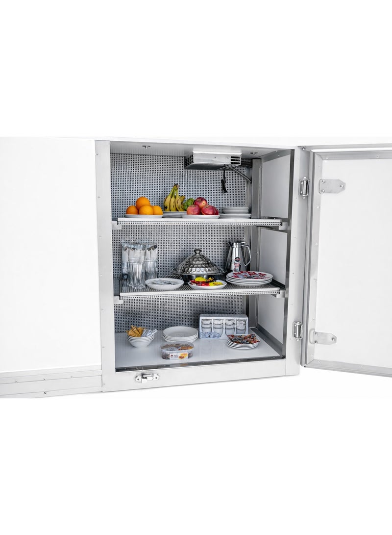 EPIC F&B/Room Service (Cooling Unit) 2-Seater Lifted Electric Golf Cart with Lithium Battery 150Ah & Standard Tires | Catering LSEV (Golden) - Image 5