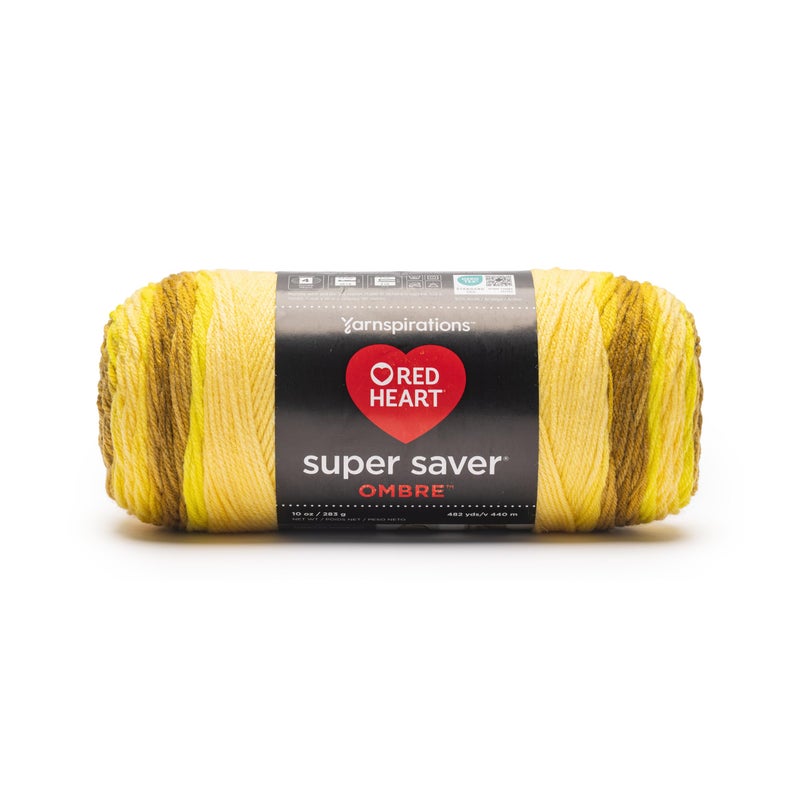 RED HEART خيوط أومبري جولد بار من ريد هارت سوبر سيفر - عبوة من 2 بوزن 283غ/10أونصة - 100% أكريليك - #4 متوسط (وورستد) - 482 ياردة - للحياكة/الكروشيه - Image 2
