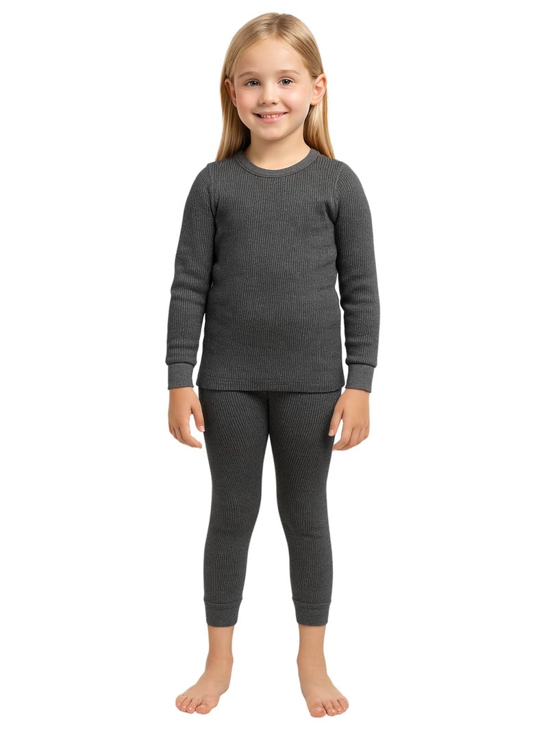 Lux Cozi HEATEK Girl's Round Neck Full Sleeves Thermal Set_HEATEK_555_Girls_FSO_TRO_BM_45_Set - Image 1