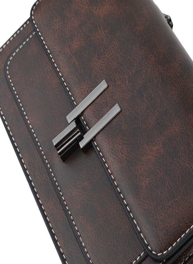 sqlp Crossbody Bags for Women Vegan Leather Small Purses Daily Use Woman Cute Designer Shoulder bag, Coffee - Image 2