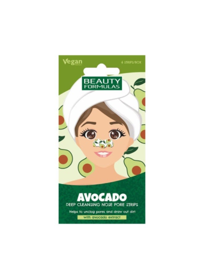 BEAUTY FORMULAS Avocado Deep Cleansing Nose Pore Strips - 6pcs - Image 1