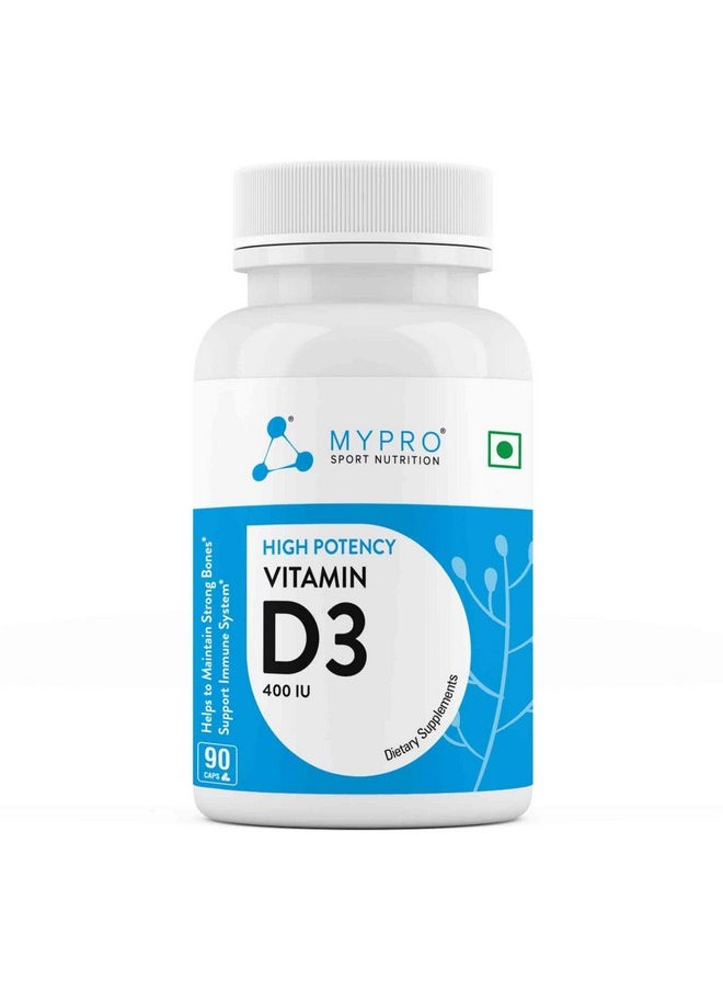 MYPRO SPORT NUTRITION - Mypro Sport Nutrition Vitamin D3, For Supports Immune Health & Bone Health-High Potency, Structural Support and Teeth Health For Men And Women 90 Veg Capsules - Image 1