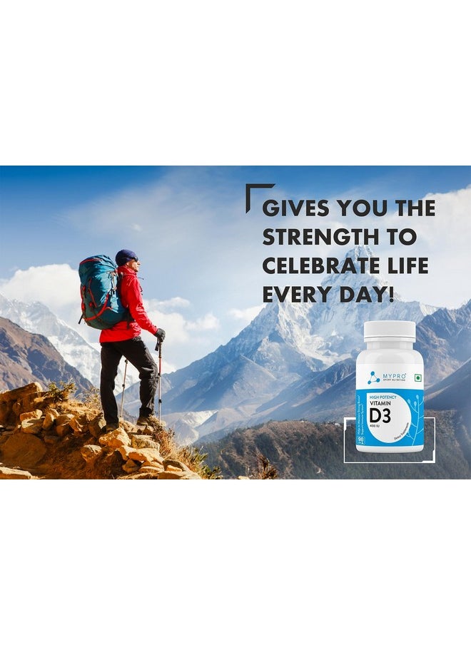 MYPRO SPORT NUTRITION - Mypro Sport Nutrition Vitamin D3, For Supports Immune Health & Bone Health-High Potency, Structural Support and Teeth Health For Men And Women 90 Veg Capsules - Image 1
