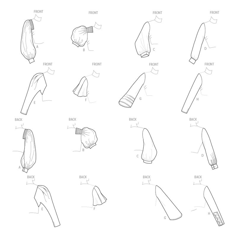Simplicity أنماط بسيطة إبداعية للأكمام للقمصان، السترات، المعاطف، A (10-12-14-16-18-20-22) - Image 3