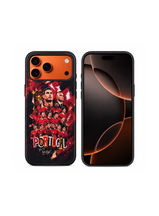 Lacoz Football Theme Portugal Team Printed Slim Fit Anti-Scratch Back Case with Precision Cut-Outs and Comfortable Grip Shockproof Protective Cover Compatible With iPhone 13 Pro Max - Image 1