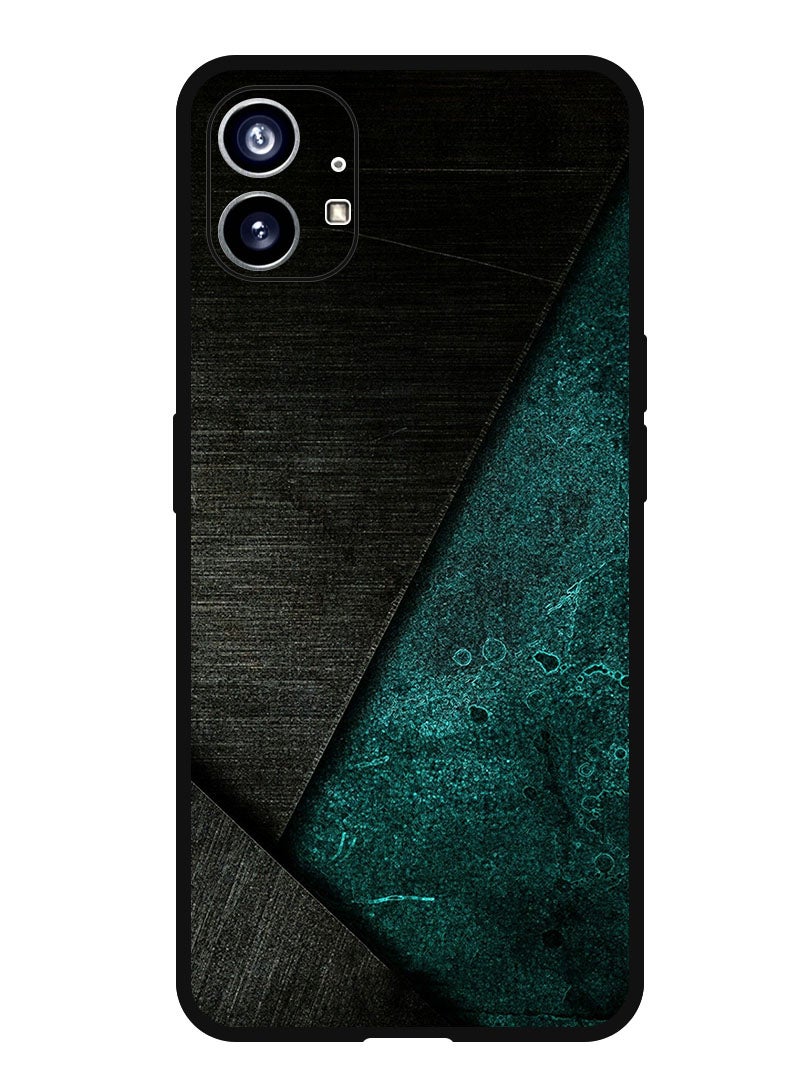 Theodor Protective Case Anti Scratch Shock Proof Bumper Cover For Nothing Phone 1 Black Dark Green Pattern - Image 1