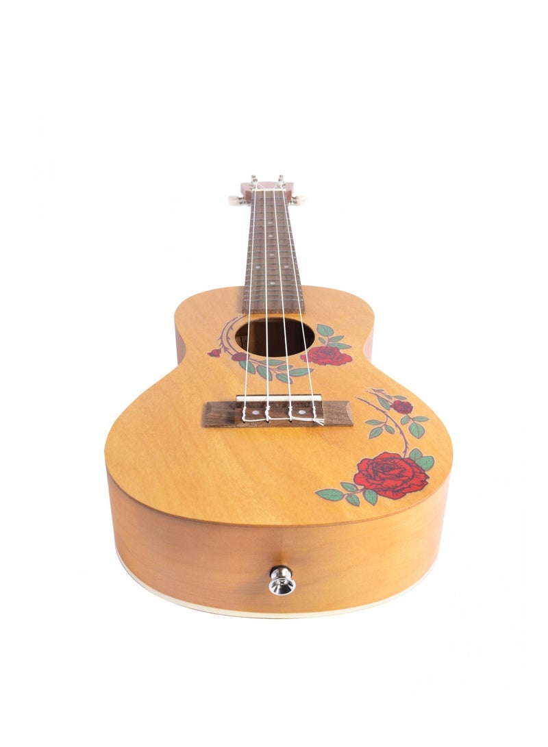 Bamboo U-23 Roses Concert Ukulele – Floral Elegance with Premium Gig Bag  - Image 2