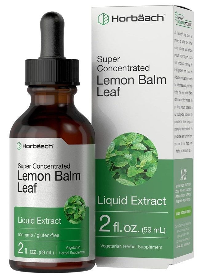 Horbäach Lemon Balm Leaf Liquid Extract | 2 fl oz Tincture | Melissa Officinalis | Vegetarian, Non-GMO, Gluten Free | by Horbaach  - Image 1