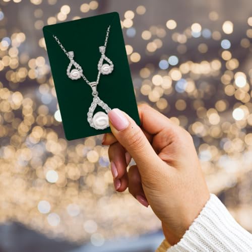 Festiko® Premium Jewellery Display Cards (Dark Green, Pack of 200 Pcs), Premium Jewellery Tags for Earring & Necklace, Rectangle Display Cards For Ornaments - Image 5