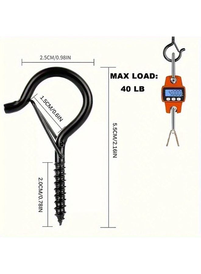 10 Heavy Duty Metal Q Hooks With Safety Lock Black For Hanging Plants Lights Bird Feeders - Image 5