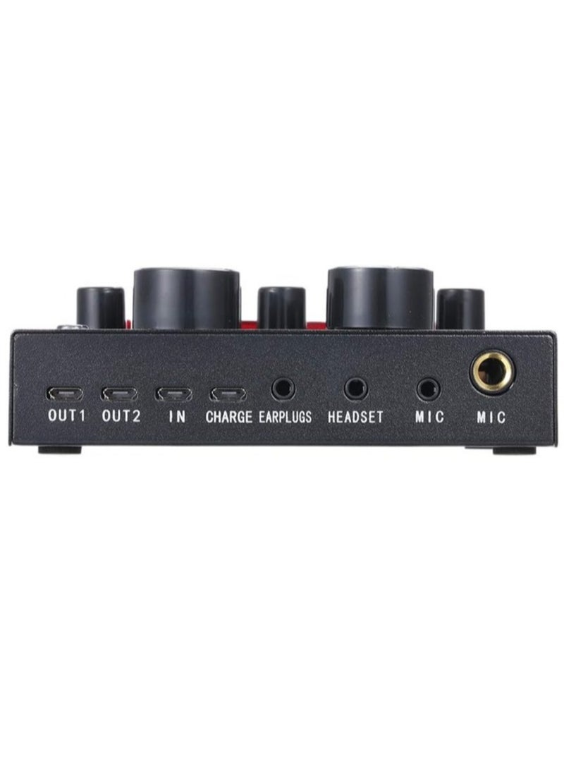 ELTRAZONE V8 Multifunctional Live Sound Card USB Audio Interface Intelligent Volume Adjustable Audio Mixer Sound Card for Recording Hosting Speech  - Image 2