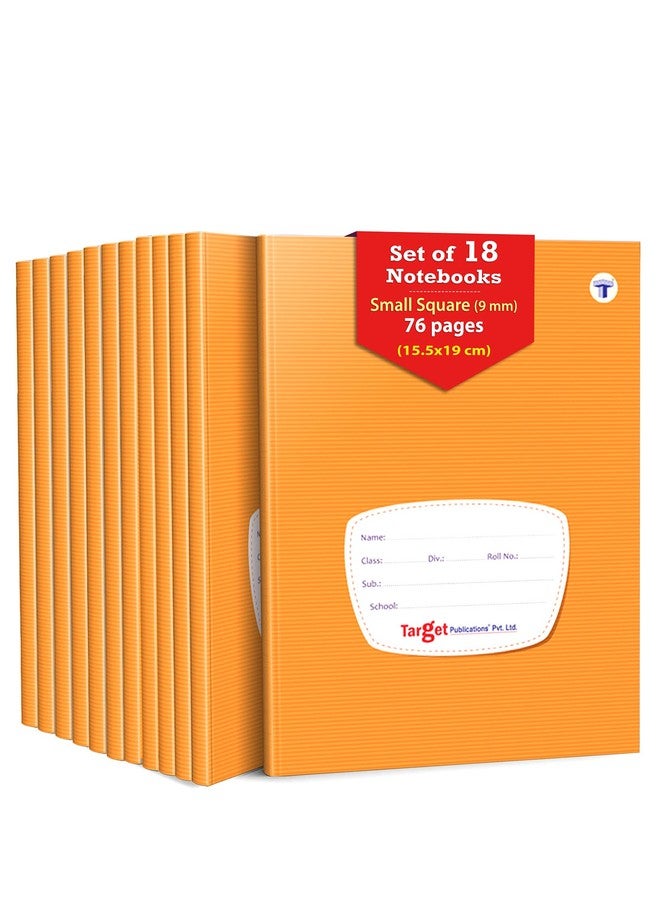 TARGET PUBLICATIONS WOODSNIPE Small Square Ruled Notebooks | Square 9 mm | 72 Pages Jumbo Size | Hard Brown Cover | 15.5 cm x 19 cm Approx | Maths Exercise Small Grid Notebooks | Pack of 18 Books | GSM 60 - Image 1