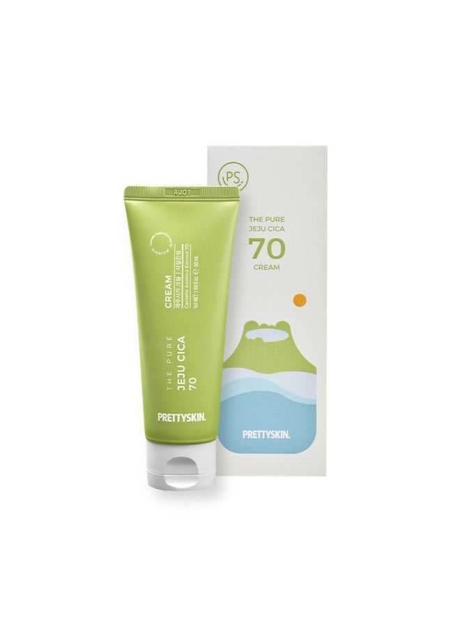 PRETTYSKIN Kin The Pure Jeju Cica 70 Centella Asiatica Extract 70% Facial Cream 50Ml (1.69 Fl.Oz.) Hypoallergenic Ginseng Propolis Extract All Skin Types Nonskticky - Image 1
