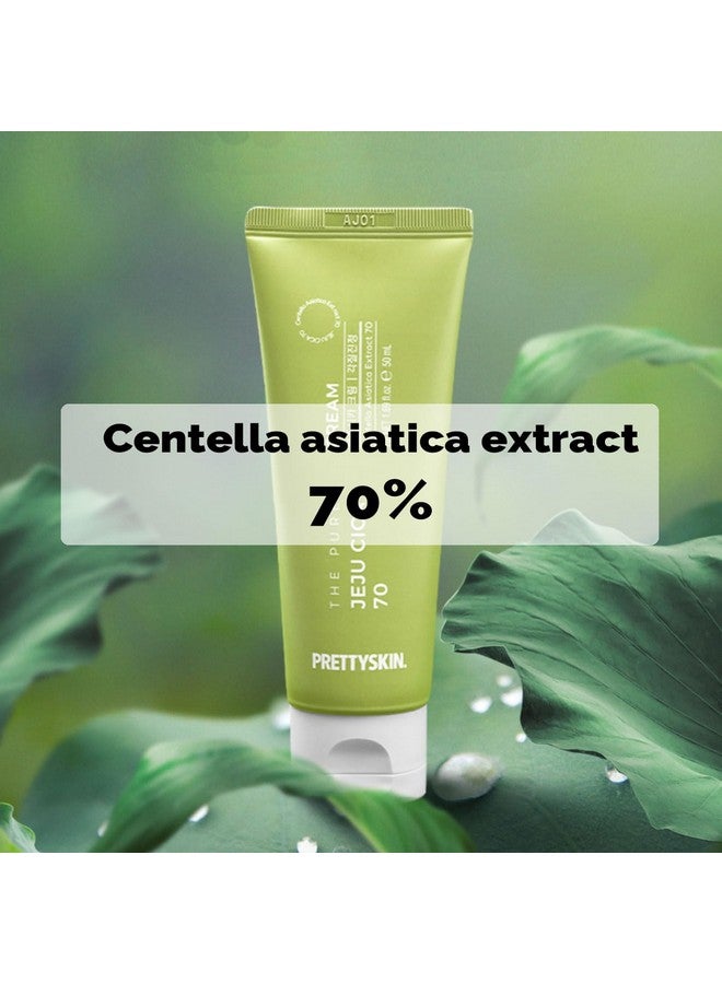 PRETTYSKIN Kin The Pure Jeju Cica 70 Centella Asiatica Extract 70% Facial Cream 50Ml (1.69 Fl.Oz.) Hypoallergenic Ginseng Propolis Extract All Skin Types Nonskticky - Image 2