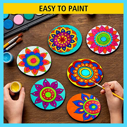 SWAGSTATION Wood Mandala Art Kit for Kids & Adults |DIY Craft Kit for Boys, Girls, Sister, Brother | Birthday, Rakhi, Return Gift Ideas | Paint Your Own Coasters | Festive Gift Art Kit, Brown - Image 5