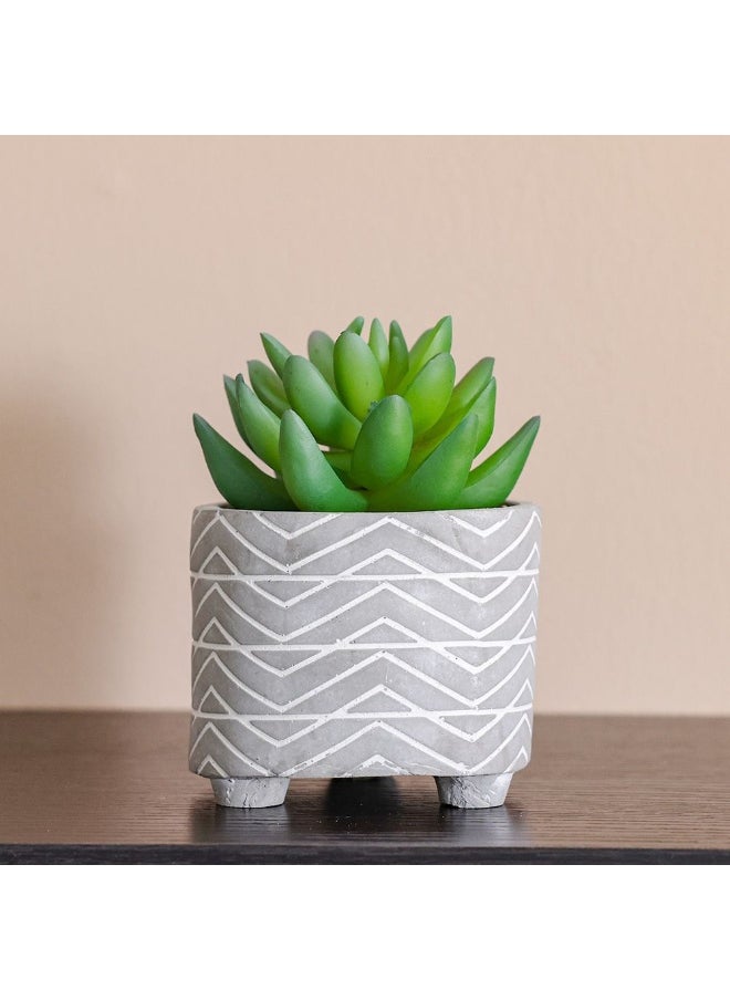 DANUBE HOME Danube Home Treo Moonglow Succulent With Pot - 9X9X7.8 Cm Elegant Home Decor Collection White Chic Concrete Flower Vase For Fresh Flowers Decoration Decorative Home Accessories  - Image 1