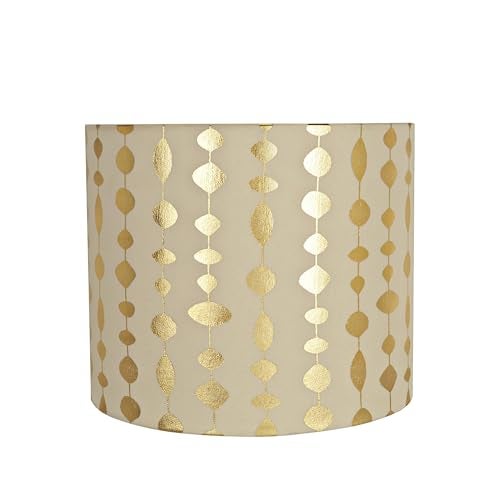 Aspen Creative 31097 Transitional Drum (Cylinder) Shaped Spider Construction Lamp Shade in Beige & Gold Printed, 12" Wide (12" x 12" x 10") - Image 3