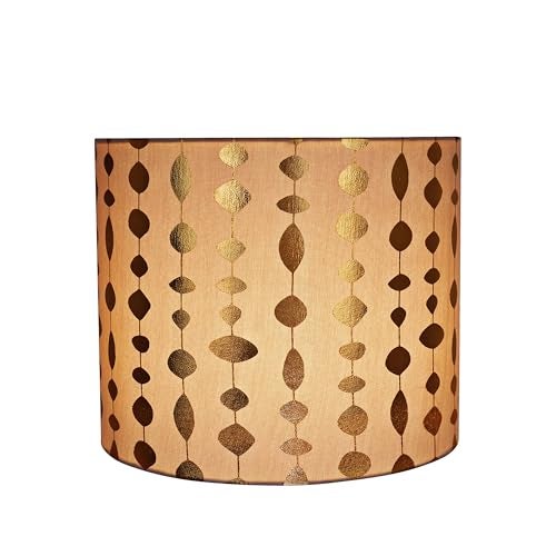 Aspen Creative 31097 Transitional Drum (Cylinder) Shaped Spider Construction Lamp Shade in Beige & Gold Printed, 12" Wide (12" x 12" x 10") - Image 2