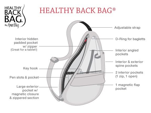AmeriBag 19" Microfiber Ergonomic Crossbody Sling Healthy Back Bag for Everyday Use, Travel & Walking Comfort (Black) - Image 4