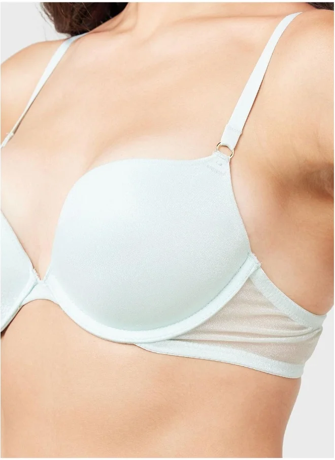 لا سينزا Lace Detail Plunge Neck Bra