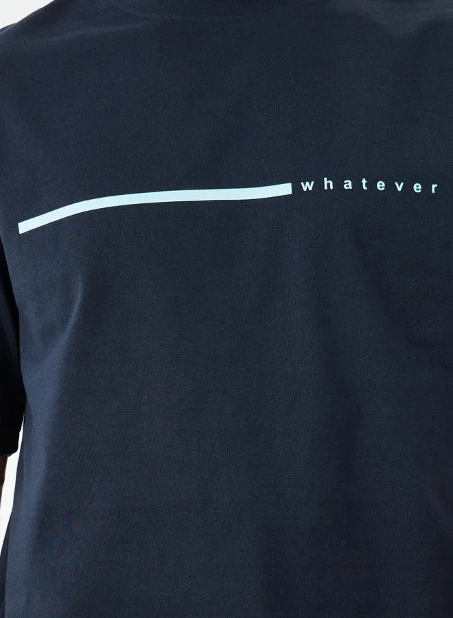 Styli Styli Slogan Print Crew Neck Oversized T-Shirt