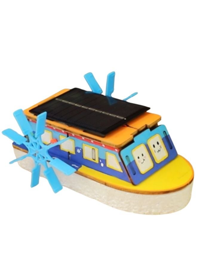 Fatio STEM Toy, Wooden Boat, Solar-Powered Montessori Toy, DIY 3D puzzle, eco-friendly, handmade, educational toy - Image 1