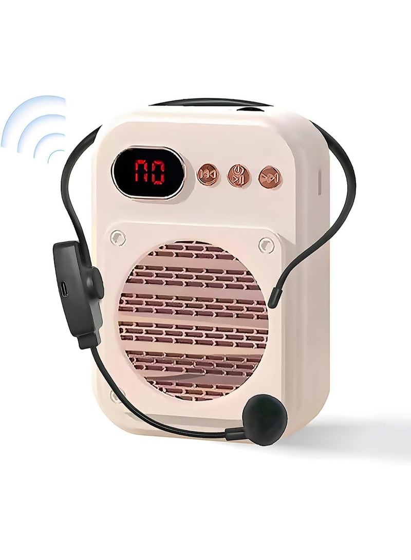 Portable Voice Amplifier S25 PA System with Wired Microphone & Speaker, Bluetooth 5.0, TF Card - Cloud Rock White - Image 1