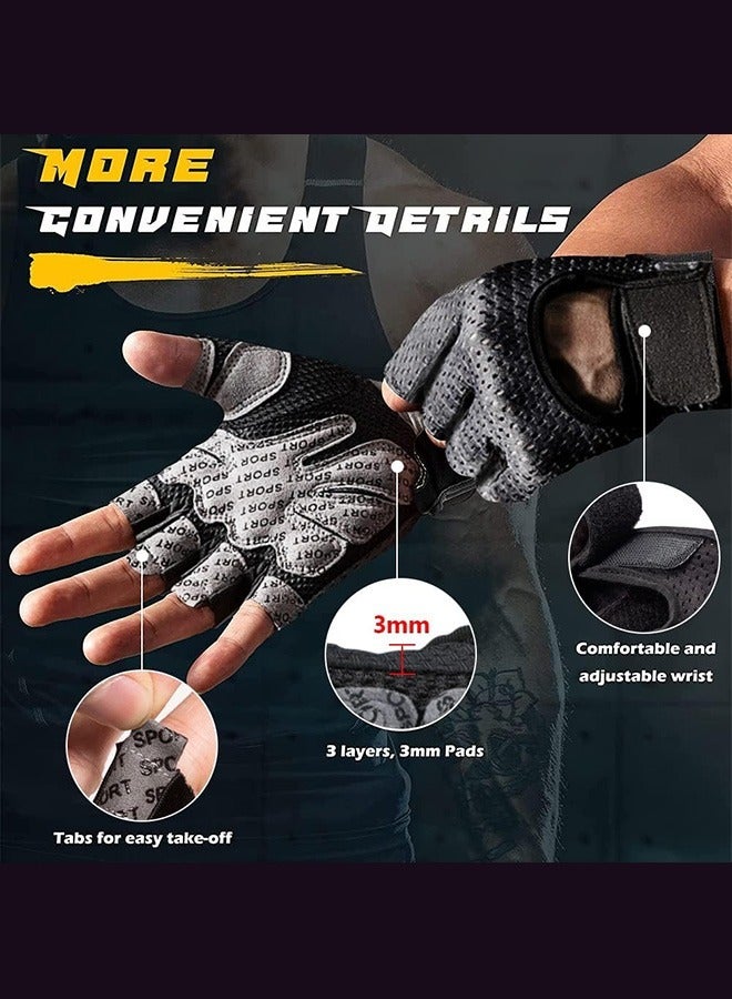 joyzzz Mountaineering Running Fitness Wristbands Cycling Half-finger Gloves Unisex Weightlifting Non-slip Breathable Gloves - Image 2