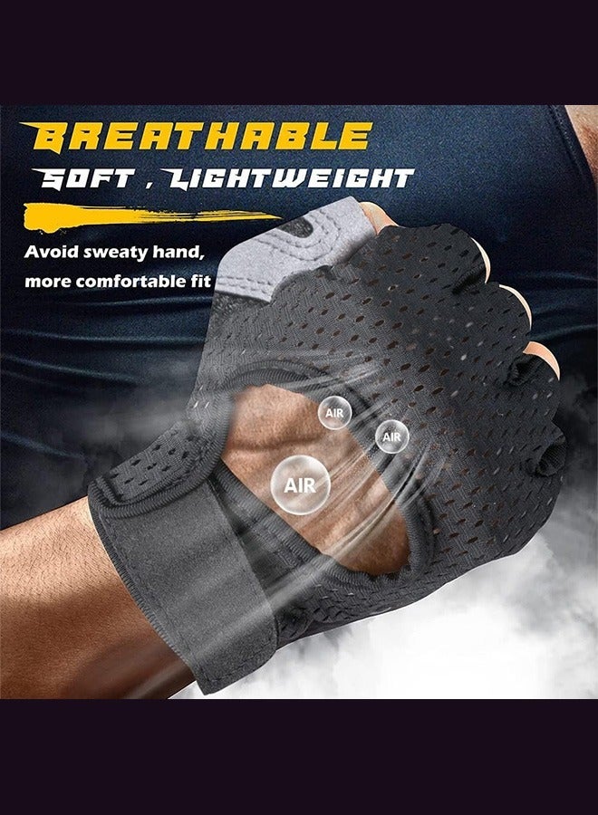 joyzzz Mountaineering Running Fitness Wristbands Cycling Half-finger Gloves Unisex Weightlifting Non-slip Breathable Gloves - Image 5