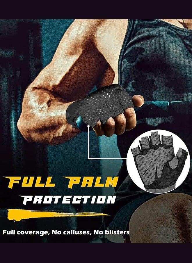 joyzzz Mountaineering Running Fitness Wristbands Cycling Half-finger Gloves Unisex Weightlifting Non-slip Breathable Gloves - Image 3