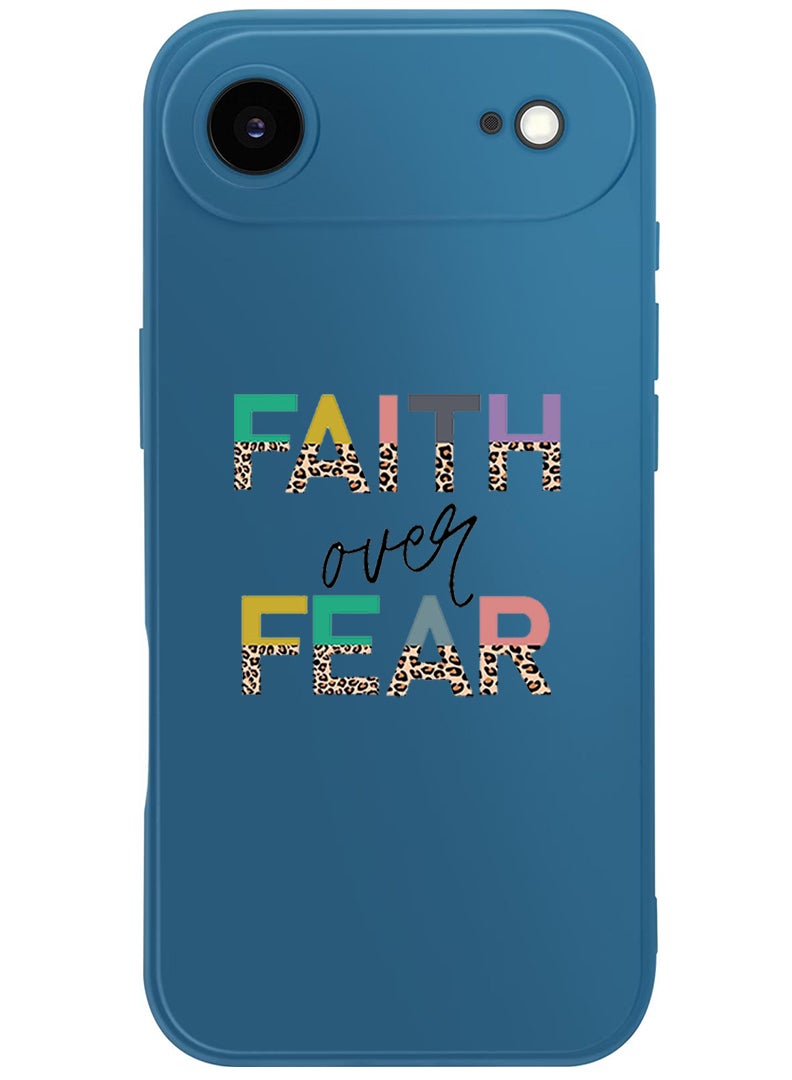 Theodor Protective Slim Fit Case Liquid Silicone Cover with Full Body Protection Anti-Scratch Shockproof Case For Apple iPhone 17 Air (Blue) Faith over fear - Image 1