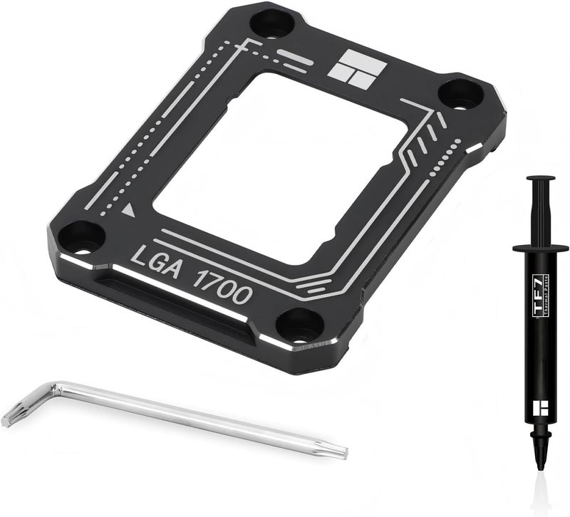 إكسفور لإطار دعامة الانحناء من Intel الجيل الثاني عشر/الثالث عشر LGA 1700، دعامة استبدال CPU Snap / أداة تصحيح انحناء إجهاد CPU من الألومنيوم، قياسي للمبردات (أسود) - Image 1