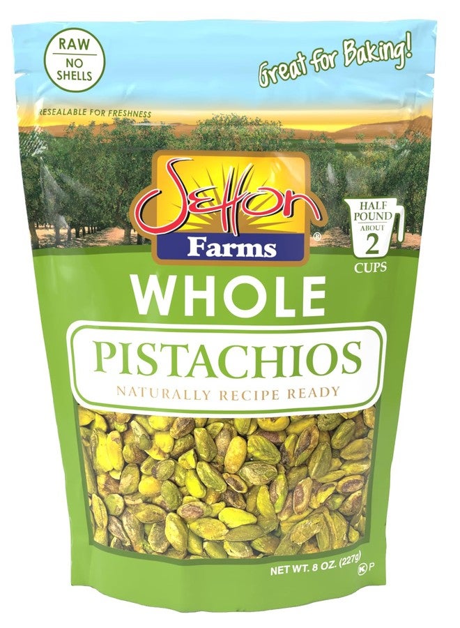 Setton Farms Shelled Pistachio Kernels, Whole Raw, 8 Ounce (No Shells, Raw, Unsalted) (Perfect for making Dubai Chocolate, and other Baking and Cooking Needs). - Image 1