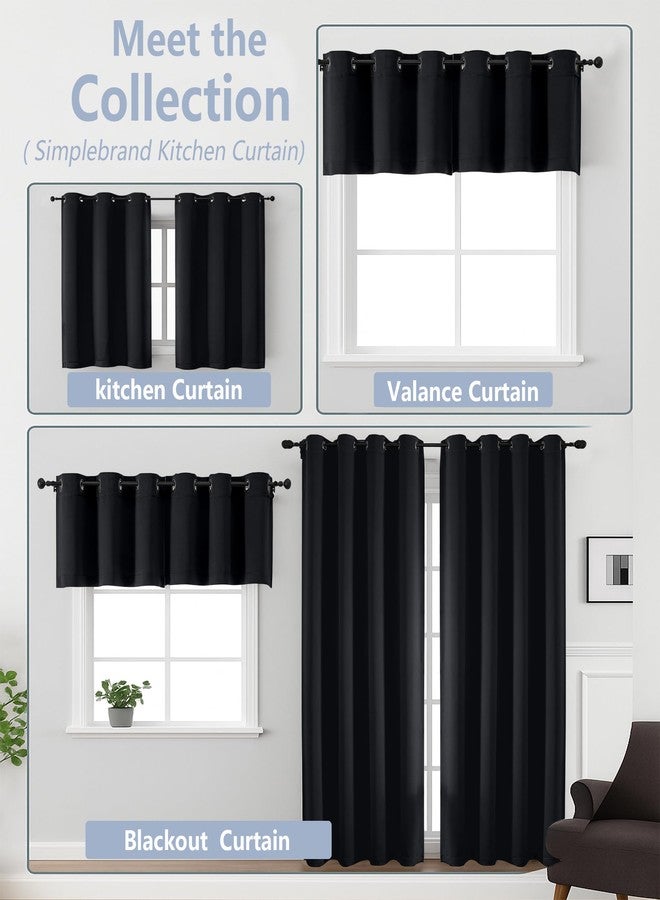 Simplebrand Halloween Black Short Cafe Curtains 36 Inch Length 2 Panels Set, Half Window Grommet Privacy Drape Tiers for Kitchen, Thermal Insulated Curtains Blackout for Bathroom Shades, W40 x L36 - Image 5