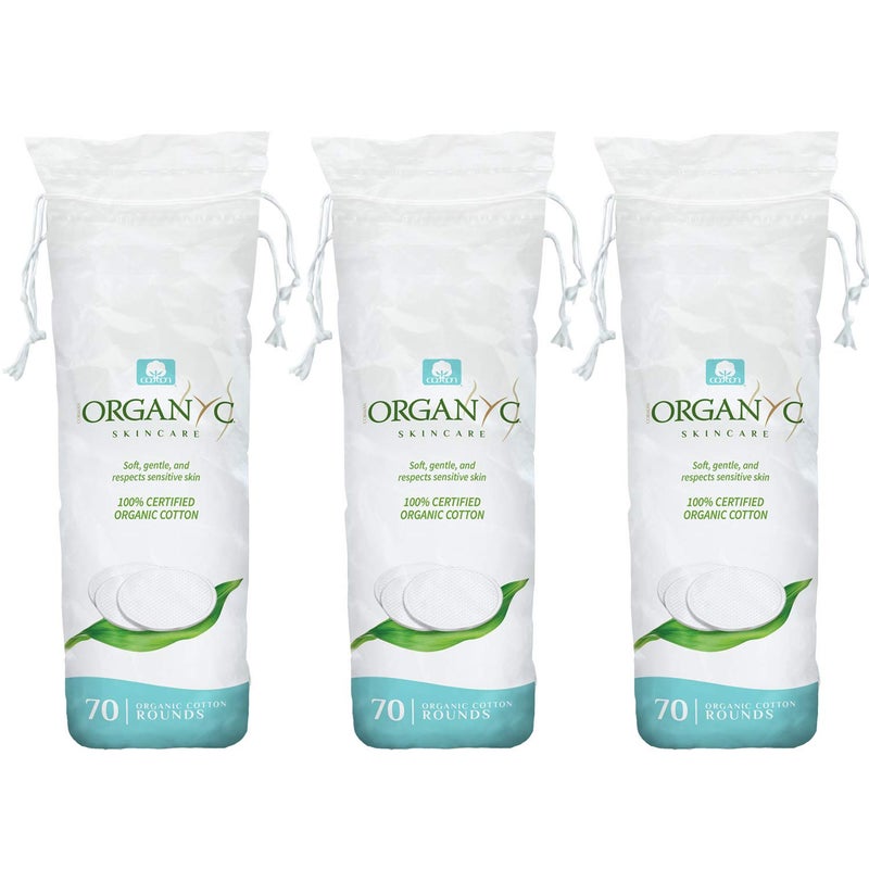 Organyc 100% Organic Cotton Rounds - Biodegradable Cotton, Chemical Free, For Sensitive Skin (210count) - Daily Cosmetics Beauty and Personal Care - Image 1