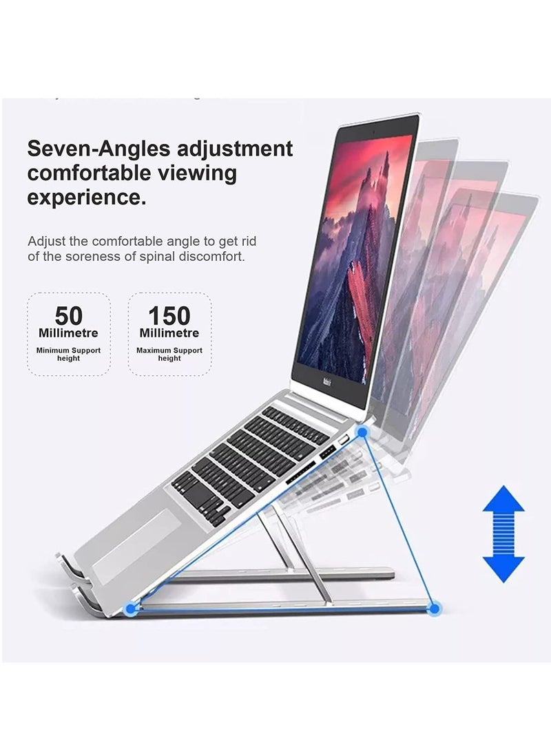 Adjustable Laptop Tabletop Stand – Fold-Up, Ventilated Design for Desk, Aluminum Ergonomic Compatibility with Up to 15.6-Inch Laptops, Suitable for All Mac, Tablets, and Mobile Devices - Image 3