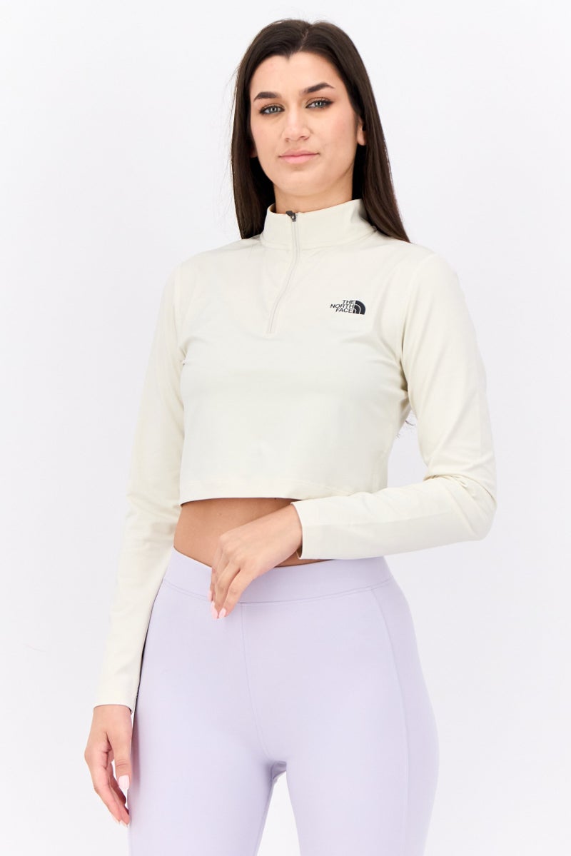 THE NORTH FACE Women Sportswear Fit Long Sleeve Outdoor Top, Cream - Image 1