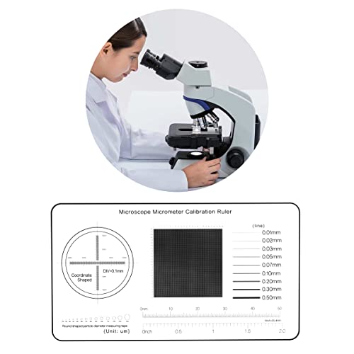 TOSUKKI Multifunction Microscope Micrometer Calibration Ruler Slide，Microscope Reticle Micrometer/Microscope Calibration Grid/Microscope Camera Calibration Slide/Micrometer Ruler for Microscope - Image 3