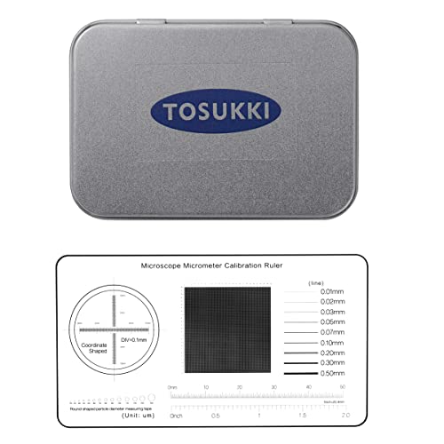 TOSUKKI Multifunction Microscope Micrometer Calibration Ruler Slide，Microscope Reticle Micrometer/Microscope Calibration Grid/Microscope Camera Calibration Slide/Micrometer Ruler for Microscope - Image 2