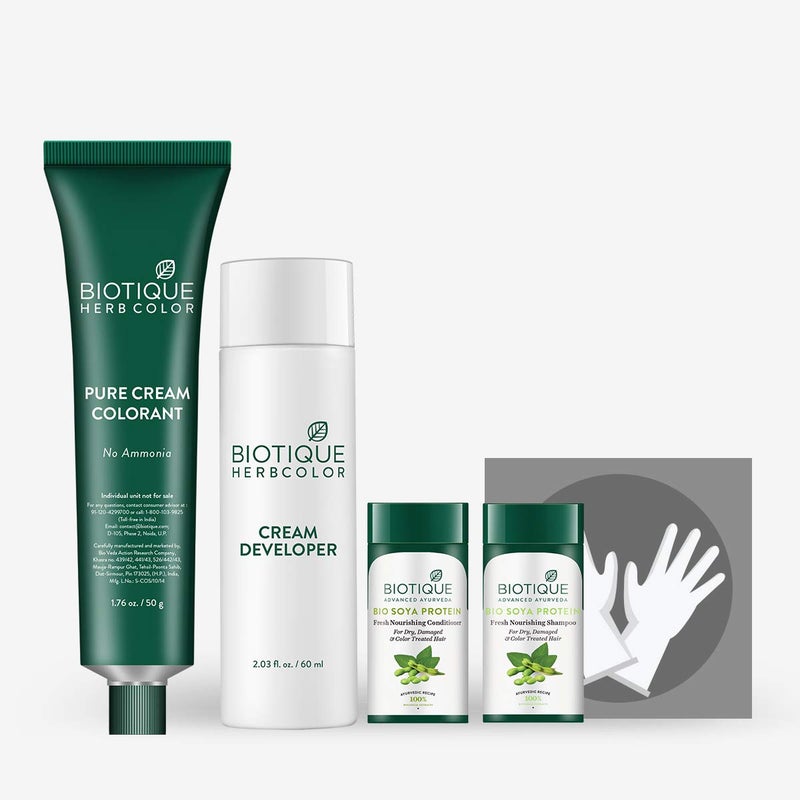 Biotique Herbcolor Conditioning Hair Colour l Ammonia Free Hair Color l 9 Organic Herbal Extracts l Natural and Healthy Shine l 50g 110ml Darkest Brown 3N Pack of 3 - Image 3