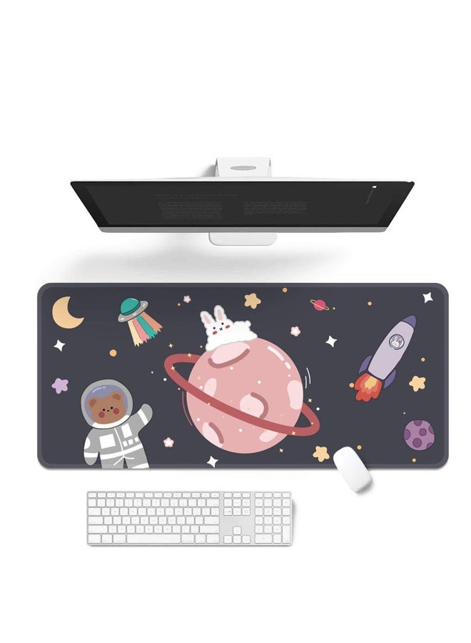 Kawaii Desk Mat, Mouse Pad,Large Gaming Desk Mouse mat Cartoons Keyboard Pad,Laptop Desk Mat for Gaming, Writing, or Home Office Work 32 x 12 in - Image 1