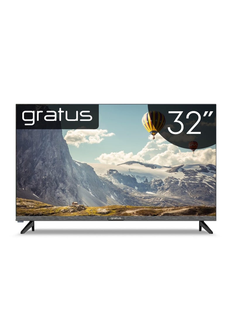 gratus - Gratus 32″ Edgeless HD ready LED Smart TV, DVB T2/S2 Built-in receiver, Android 12, 2 USB, 3 HDMI, High Resolution, Superior Sound, Model- LT32A23H - Image 1