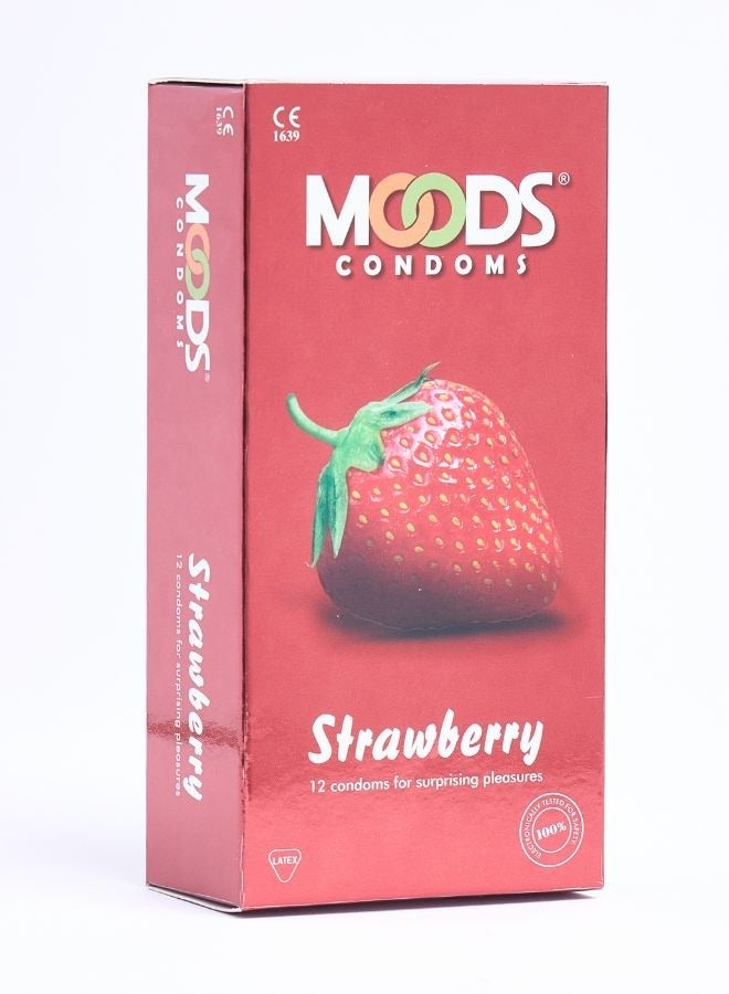Moods Strawberry Condoms 12 Pcs - Image 2
