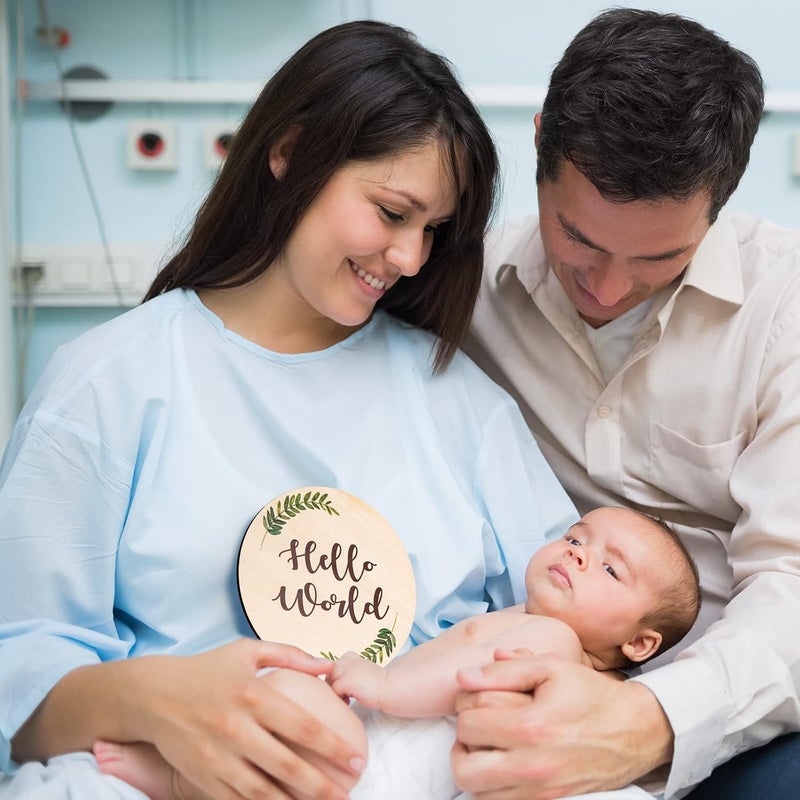 Al Raied ARS® Baby Announcement Sign for Newborn - Double-Sided Hello World Name Sign - Image 5