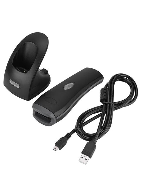 300 Times/Second Wireless QR Code Scanner ≥20-hour Decoding Wireless QR Reader with Base -Black
