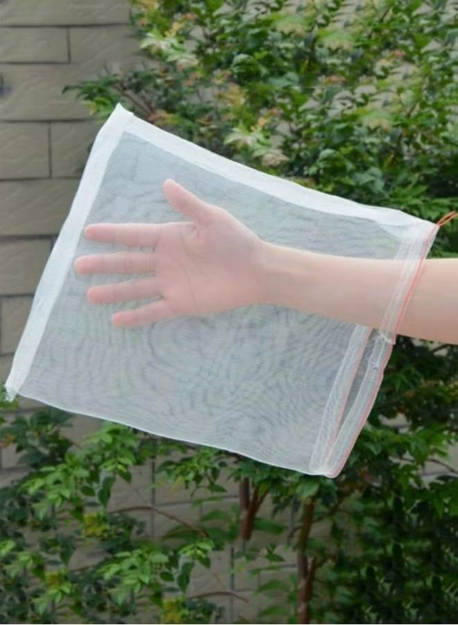 20 Pack Protection Net Bags with Drawstring, Reusable Nylon Bird Insect Bird Barrier Screen for Vegetables Fruit Flowers - Image 2