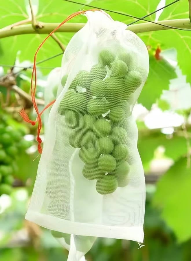 20 Pack Protection Net Bags with Drawstring, Reusable Nylon Bird Insect Bird Barrier Screen for Vegetables Fruit Flowers - Image 4