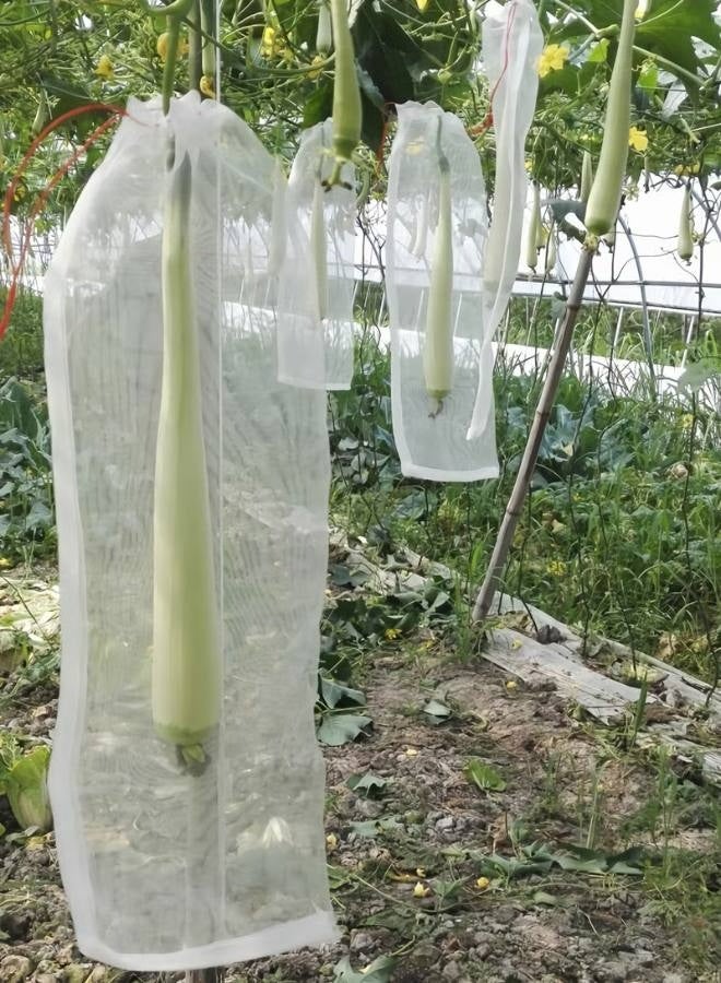 20 Pack Protection Net Bags with Drawstring, Reusable Nylon Bird Insect Bird Barrier Screen for Vegetables Fruit Flowers - Image 5