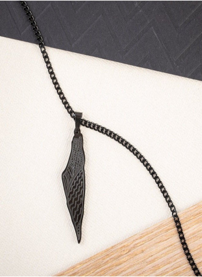 General Two-tone titanium Palestine map pendant necklace for exquisite gifts and party accessories  - Image 2
